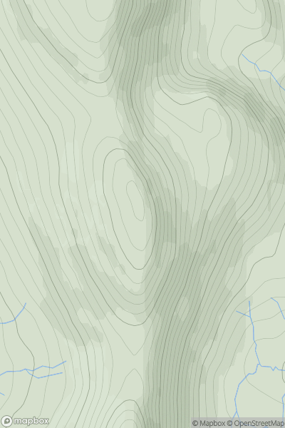 Thumbnail image for Beinn Mheadhonach [North Skye and Raasay] showing contour plot for surrounding peak